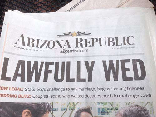 Clark and David - Arizona Republic - Lawfully Wed