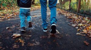 Dad Walking with Son