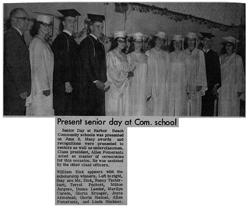 Harbor Beach High School Scholarship Winners 1966