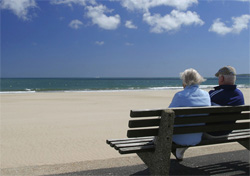 Couple on Bench watching the ocean