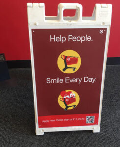 Target Sign - Help People - Smnile Every Day