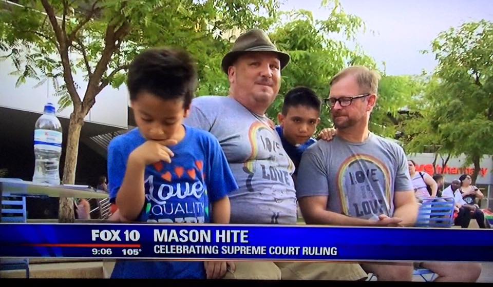 Mason and Chris Celebrating with their Children