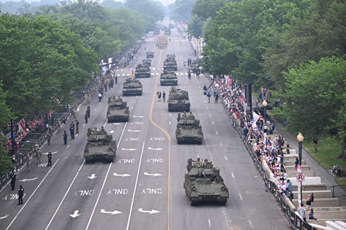 Trump's Parade - Sparce crowds line the street
