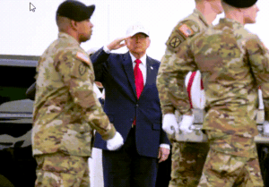 Trump Dishonors Fallen Soldiers Wearing a Golf Hat