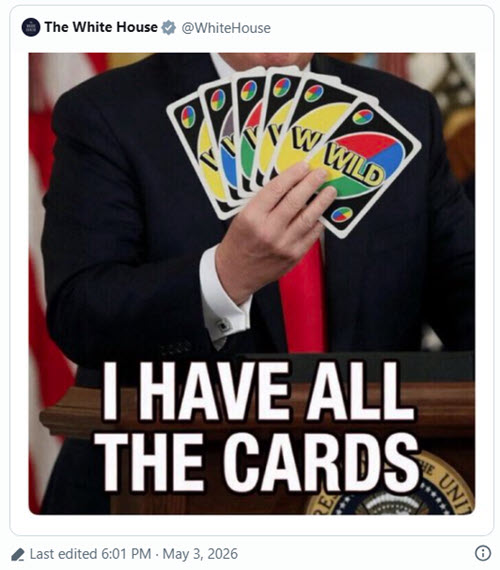 Trumps Holds ALL the Uno Cards